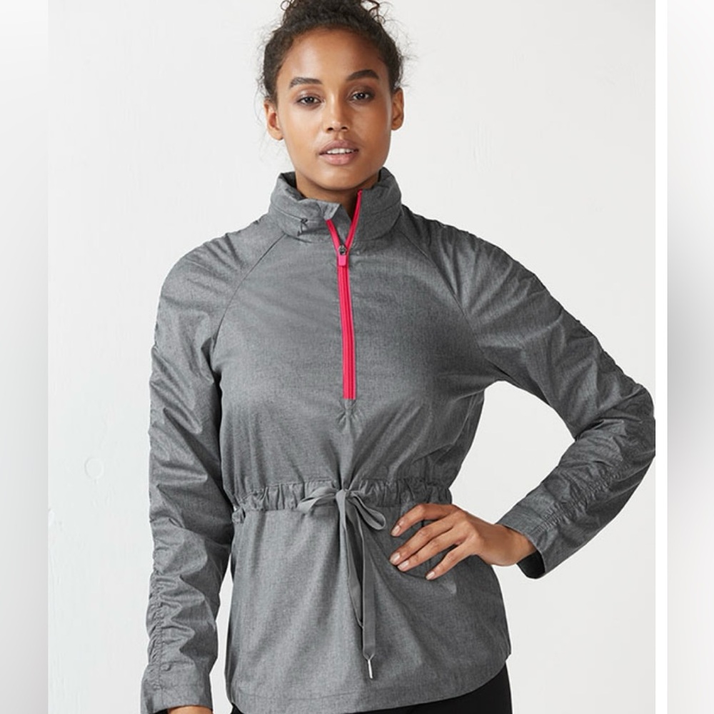 Fabletics Danielle‎ Water Resistant Athletic Jacket Grey & Pink Women's Medium
